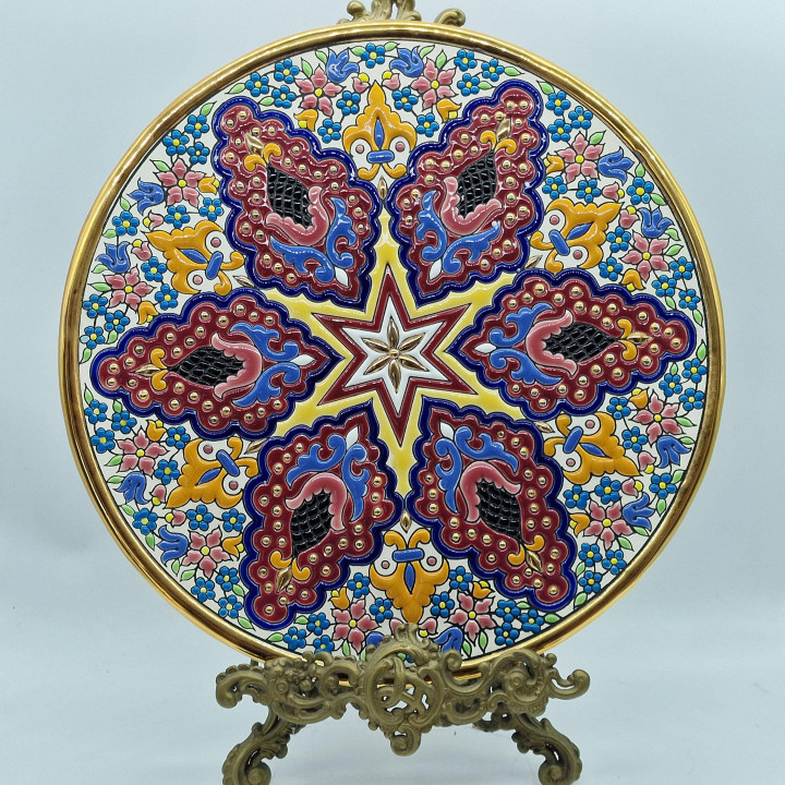 Piatto Ceramica Mudejar Spagnola 1980 Oro 24k