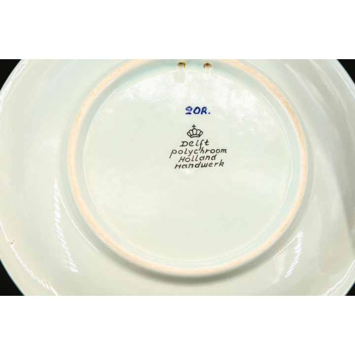 Vintage Delft Polychroom Bord 20R, Nederland