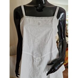 Antique Edwardian Lingerie Set, White Cotton Camisole and Bloomers, Hand Embroidered Monogram AM, Crochet Lace, 1900s Fashion, S