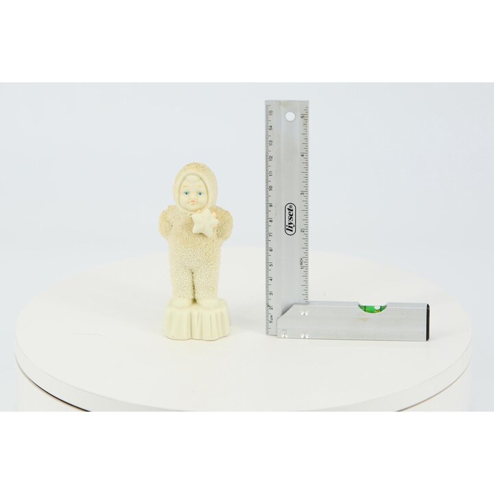 Figura Snowbabies de Department 56 y Goebel, Niño con Estrella en Porcelana Biscuit, Decoración de Navidad Años 90, con Caja Ori