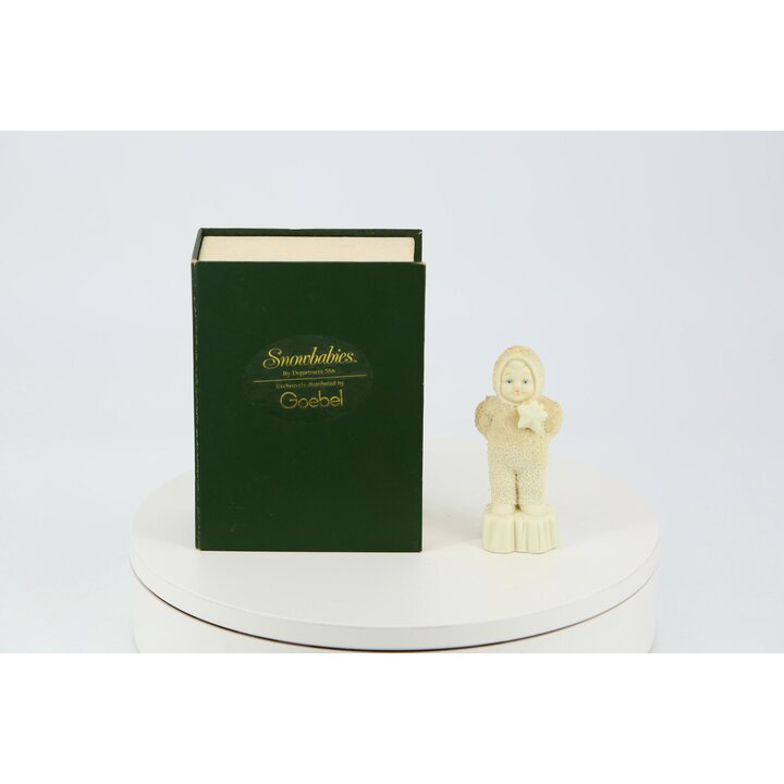 Фигурка Snowbabies Department 56 и Goebel, Мальчик со Звездой из Бисквитного Фарфора, Рождественский Декор 90-х, в Оригинальной 
