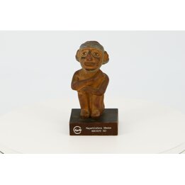Nayarit Ceramic Figure, Vintage Funke Glutabion Pharmaceutical Promo, Pre-Columbian Style Mexican Statue 1990s