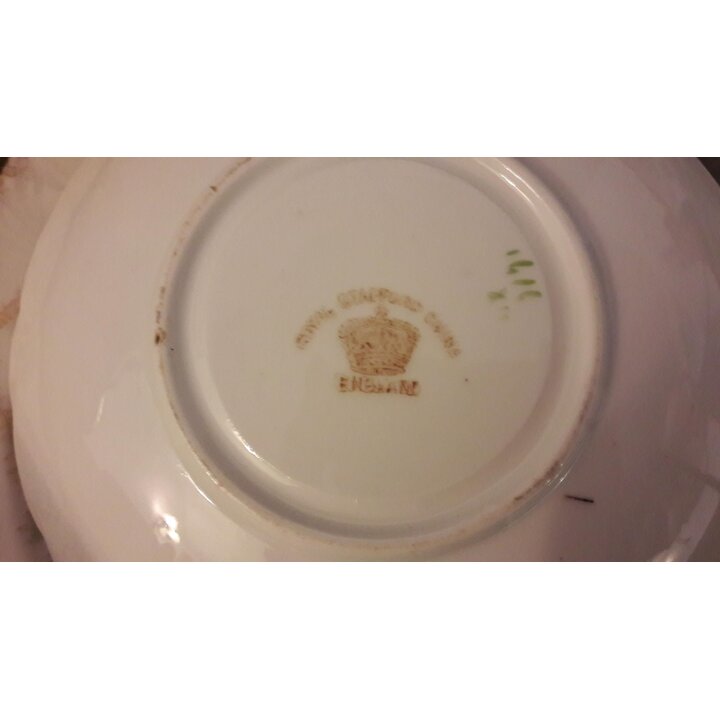 Royal Stafford China Tea Set, Vintage Porcelain Rose Trellis Pattern 1616, 22 Piece Dessert Service, c. 1930s