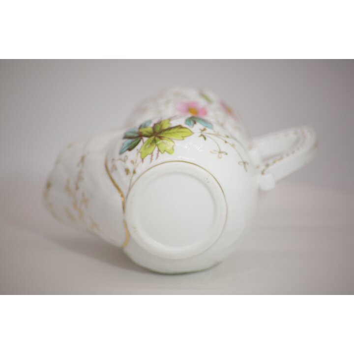 Vintage Porcelanowa Miseczka do Golenia z Kwiatami i Złotem - Shaving Scuttle