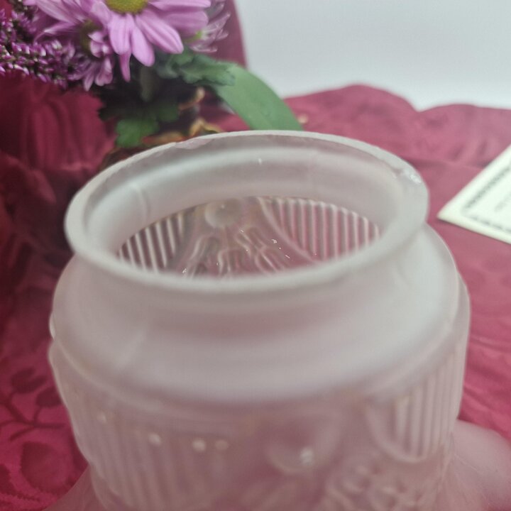 Vintage Glazen Lampskap Matglas, Vervangende Glazen Kap met Bordeauxrode Rand, Sconces Glas Midden 20e Eeuw, Fittermaat 5,5 cm