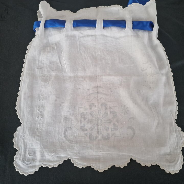 アンティーク ナイトガウン バッグ, 手刺繍 バチスト コットン ケース, リシュリュー カットワーク レース, Buenas Noches, 1910年代, 40x45 cm