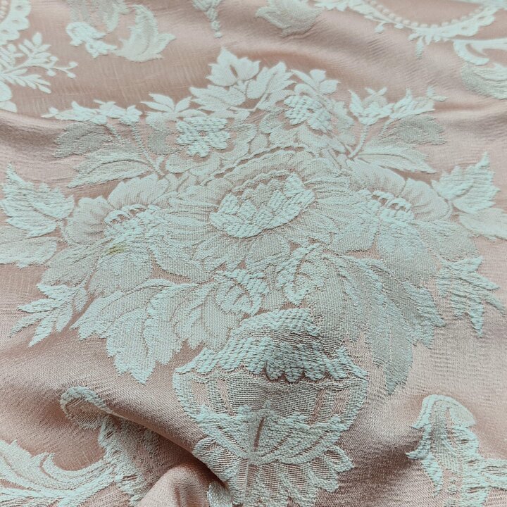 Antique Silk Fabric Jacquard Damask Panel Valencia Regional Fallera Dress Textile 125x90cm 1920s Remnant