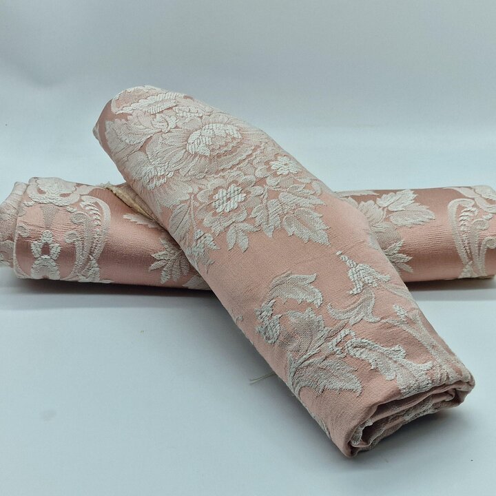Antique Silk Fabric Jacquard Damask Panel Valencia Regional Fallera Dress Textile 125x90cm 1920s Remnant