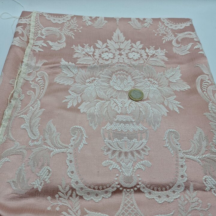 Antique Silk Fabric Jacquard Damask Panel Valencia Regional Fallera Dress Textile 125x90cm 1920s Remnant