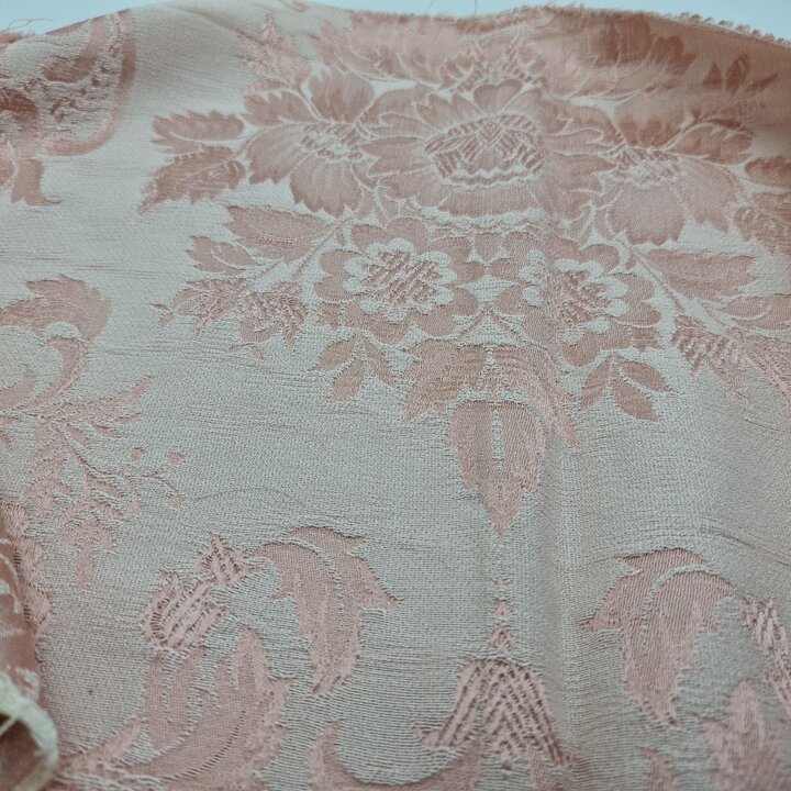 Antique Silk Fabric Jacquard Damask Panel Valencia Regional Fallera Dress Textile 125x90cm 1920s Remnant