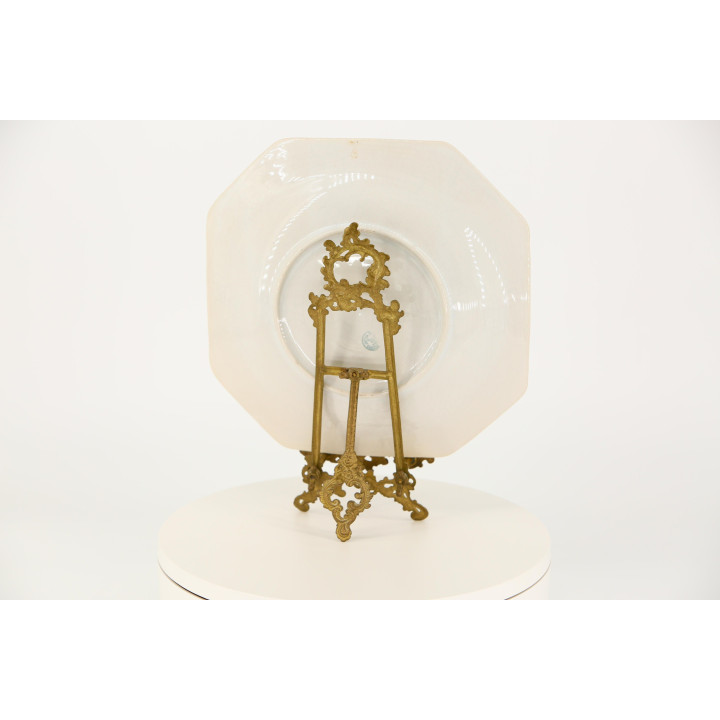 Vintage 1970s Octagonal Porcelain Decorative Plate