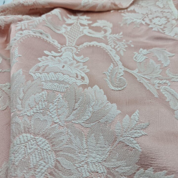 Antique Silk Fabric Jacquard Damask Panel Valencia Regional Fallera Dress Textile 125x90cm 1920s Remnant