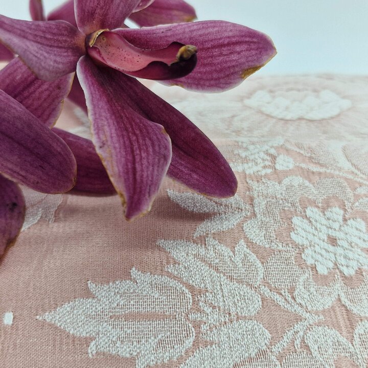 Antique Silk Fabric Jacquard Damask Panel Valencia Regional Fallera Dress Textile 125x90cm 1920s Remnant