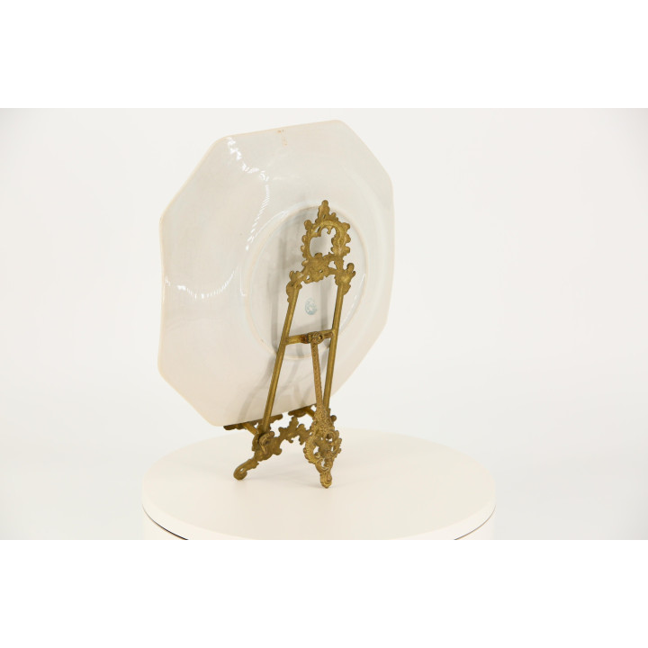 Plato Octogonal de Porcelana Vintage 1970
