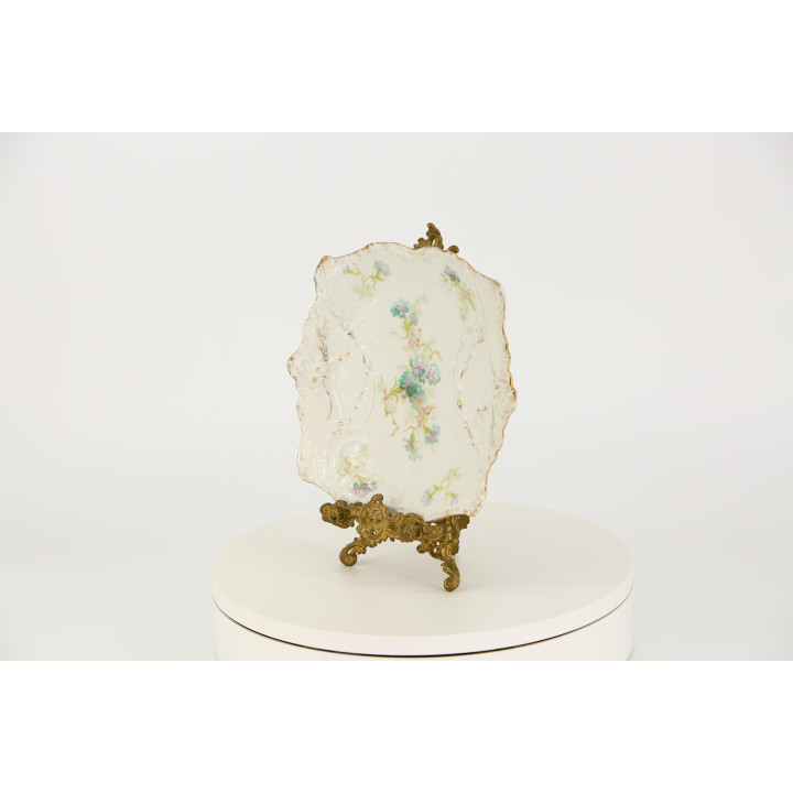 Plato de Porcelana Rococo Revival c. 1900 | Decoración Antigua