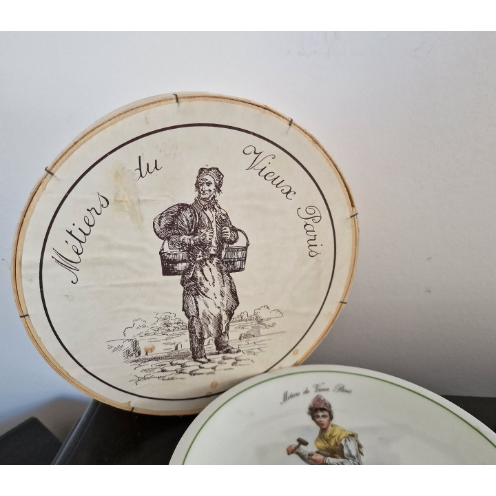 Set di 6 Piatti Vintage Porcelana Berry "Métiers du Vieux Paris"