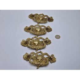 Jogo de 4 Puxadores de Bronze Estilo Rococó - Ferragens para Móveis Antigos - 1920