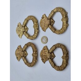 Set mit 4 Antiken Möbelgriffen aus Bronze im Neoklassizistischen Stil