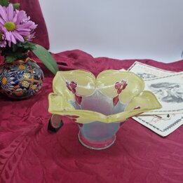 Art Deco Lampenschirm Glas, Tulpenform Glasglocke, Ersatzglas Handbemalt, Ersatzschirm Vintage Leuchte Wandlampe Montage 5.5 cm