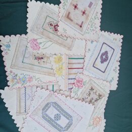 Spanish School Needlework Samplers Set of 10, Instituto Jativa Valencia, 1950s Hand Painted Embroidery Exam Sheets, Vintage Ephe
