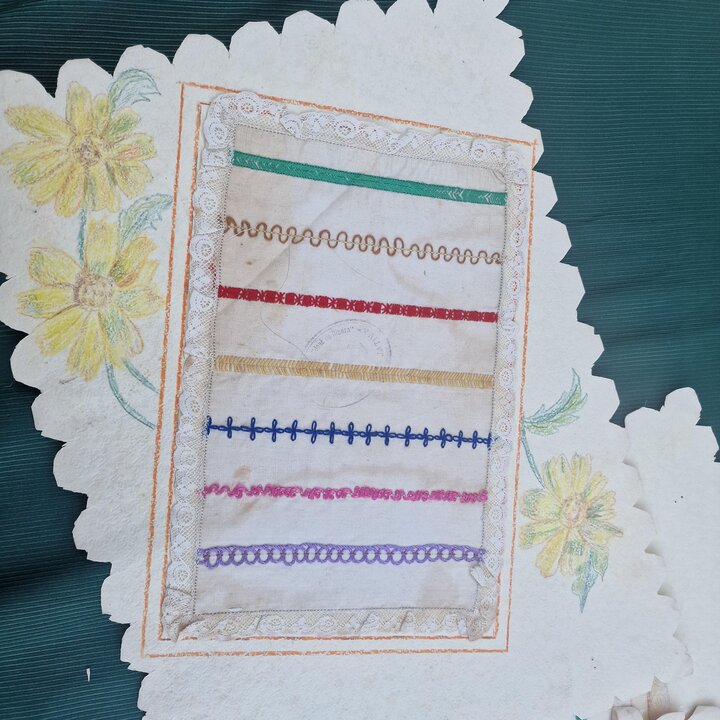 Spanish School Needlework Samplers Set of 10, Instituto Jativa Valencia, 1950s Hand Painted Embroidery Exam Sheets, Vintage Ephe