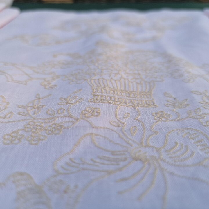 Completo Letto Vintage Calasanz Barcellona Ricamato a Mano Batista Lenzuolo 2 Federe Monogramma FJ 3 Pezzi Metà Secolo