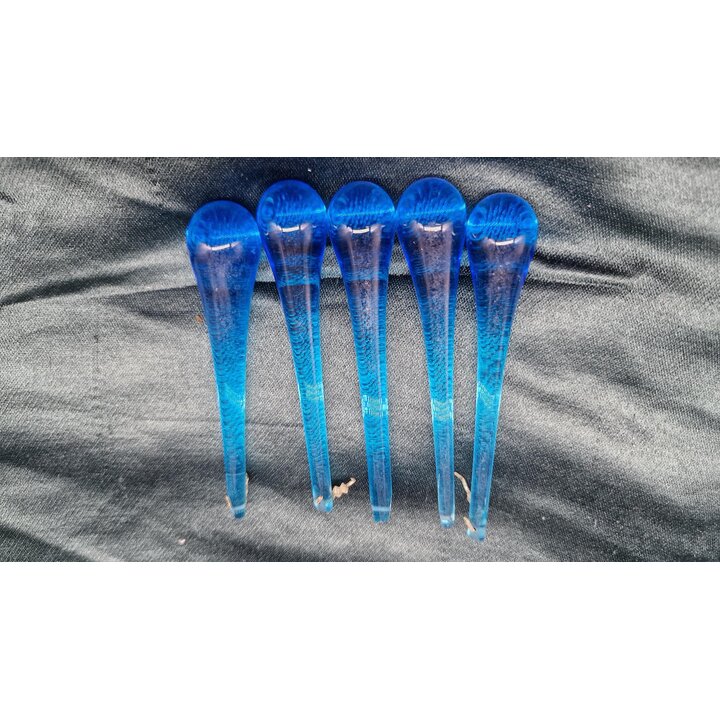 10 Gouttes de Lustre en Verre Bleu, Pendants en Cristal Vintage 9cm, Pièces de Rechange pour Lustre Ancien