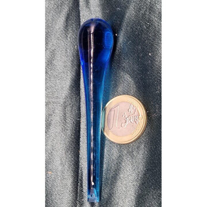 10 Gouttes de Lustre en Verre Bleu, Pendants en Cristal Vintage 9cm, Pièces de Rechange pour Lustre Ancien