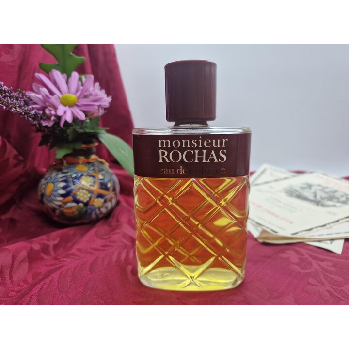 Monsieur Rochas Eau de Cologne Geur, Vintage Rochas Heren Parfum Splash, Gedeeltelijk Gevuld 140 ml van 200 ml, Formule uit 1969