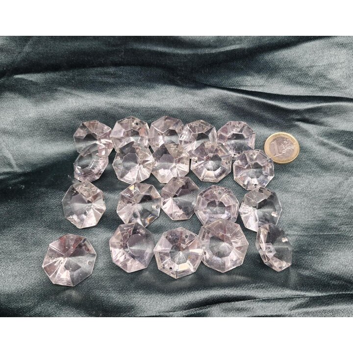 Vintage Uranium Glass Chandelier Crystals - 1930s Faceted Glass Pendants