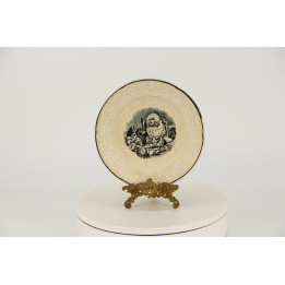 Vintage Bord met Honden 1970 - Decoratief Aardewerk