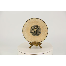 19th Century French Transferware Plate "The Apple Thief"