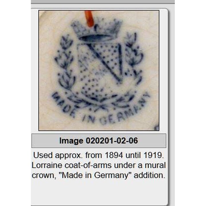 Prato antigo Sarreguemines 1894-1919, cerâmica da Lorena. Pintura posterior de putto. Para restauro, 20 cm.