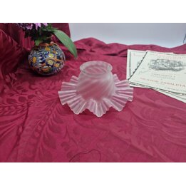 Lampenschirm Glas Vintage Tulpe Rosa Wellenrand Ersatzschirm Mattglas Satinierte Glastulpe für Wandleuchte Pendellampe Wohnzimme