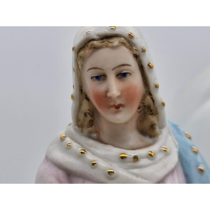 Sagrada Familia Antigua - Porcelana Bisque bajo Cúpula de Cristal - Francia, c. 1920