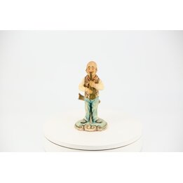 Statuina musicista jazz in ceramica - Soval Artesania Spagna 173 - Statua sassofonista dipinta a mano - Arredo vintage anni 90