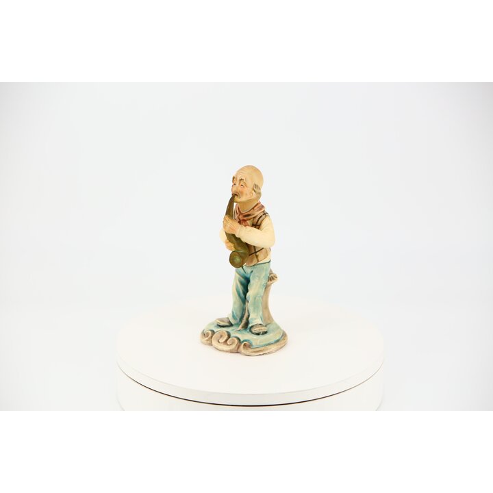 Ceramic Jazz Musician Figurine - Soval Artesania Spain 173 - Hand Painted Saxophone Statue - Vintage 1990s Music Cabinet Decor