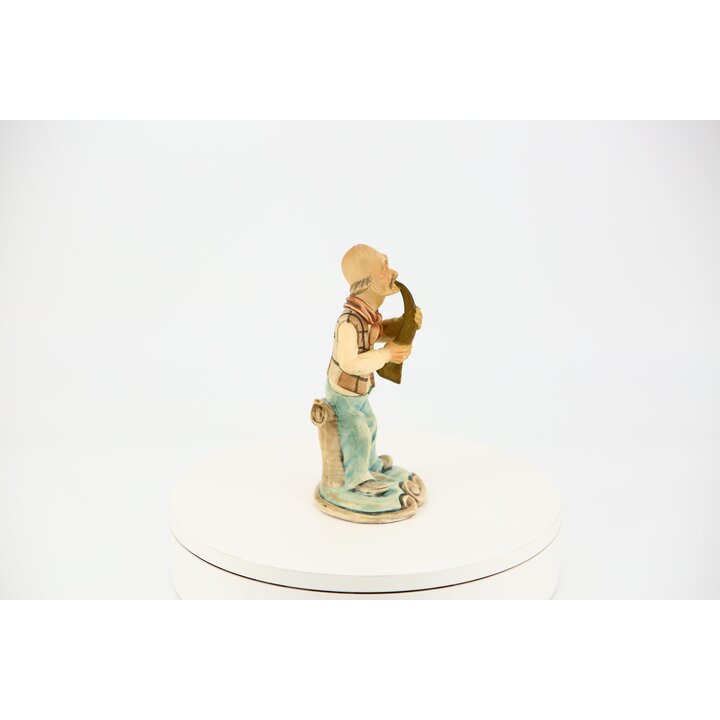 Ceramic Jazz Musician Figurine - Soval Artesania Spain 173 - Hand Painted Saxophone Statue - Vintage 1990s Music Cabinet Decor