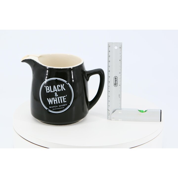 Black & White ウイスキー 水差し ピッチャー, 英国製 アーサーウッド 陶器 デキャンタ, 1930年代 パブバー 収集品, 550ml