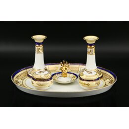 Ensemble de Toilette Noritake en Porcelaine, 6 Pièces, Japon - Bleu et Or
