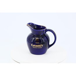 Brocca da Whisky Caraffa d'Acqua, Wade Pottery Grant's Scotch, Blu Cobalto Oro Araldico, 700ml Decanter Ceramica, Vintage Anni 5