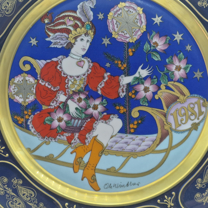 Vintage Hutschenreuther Ole Winther Kerstborden - Fijn Porselein Limited Edition (Prijs per Stuk)