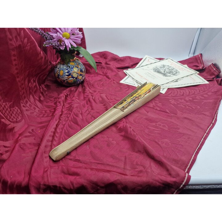 Ventaglio Pieghevole Spagnolo Vintage, Abanico de Toros Souvenir, Legno e Carta Stampata, Accessorio da Collezione Corrida di To