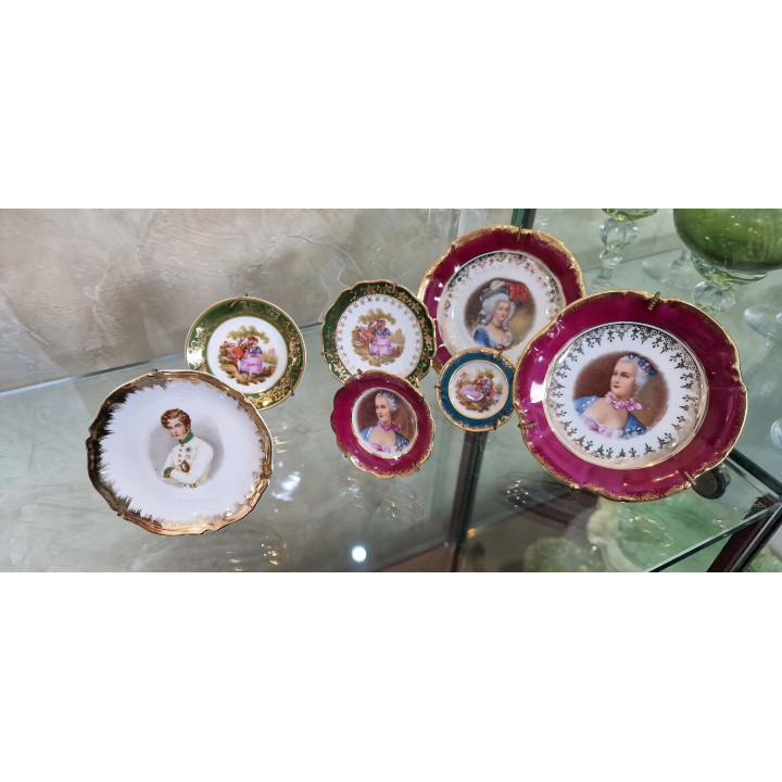 7 Miniatuur Limoges Borden - Fragonard Scènes