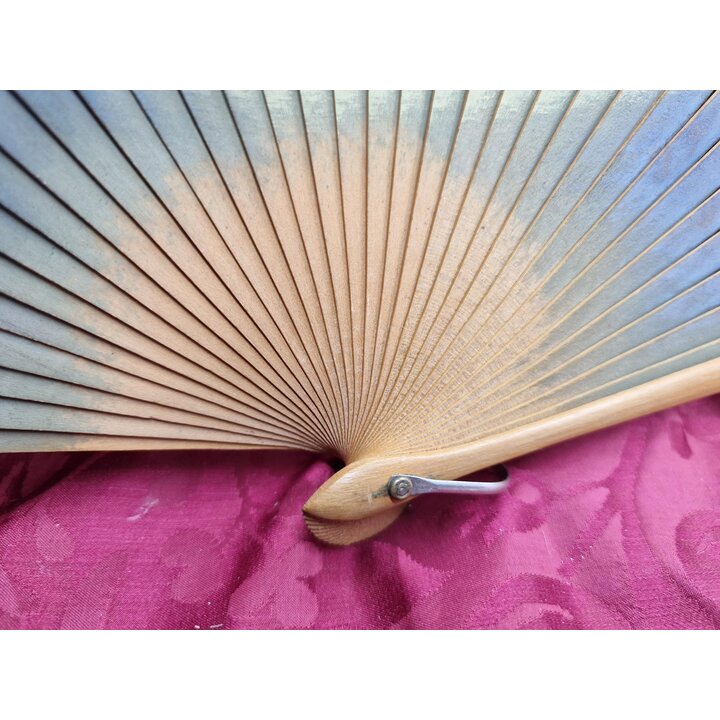 Spanish Wood and Paper Folding Fan, Goya La Merienda Picnic Scene, Vintage Mid Century Hand Fan, Traditional Collectible Wall De