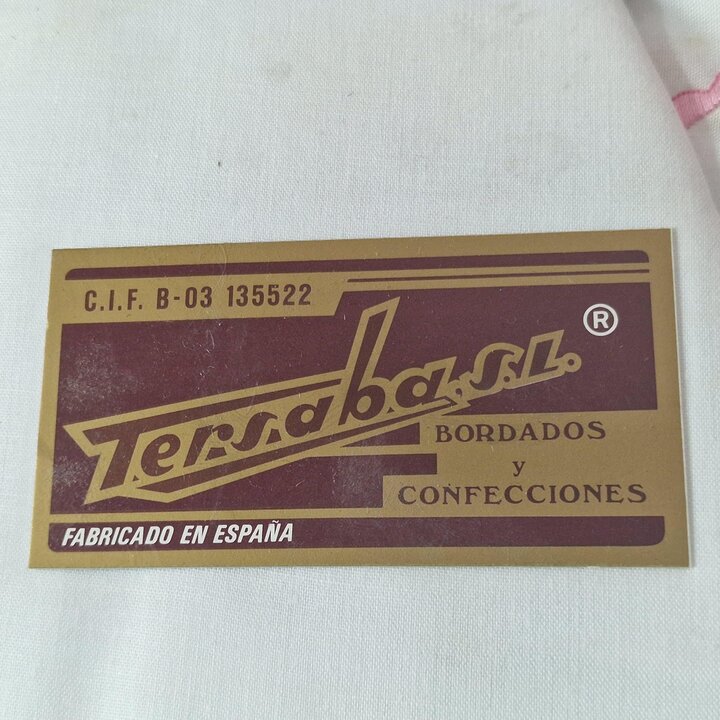 Vintage Spanisches Handbesticktes Bettwäsche Set 1960er Tersaba OVP