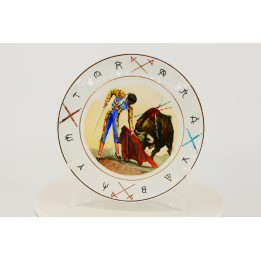 Piatto in Ceramica Spagnola Vintage Corrida Anni '70 - 23cm