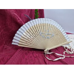 Abanico de Primera Comunión, Soplillo Vintage de Madera Pintada, Recuerdo Religioso de Comunión y Confirmación, Hecho en España,