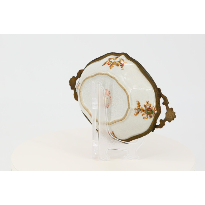 Capodimonte-Stil Porzellan & Metall Tablett, 1990er