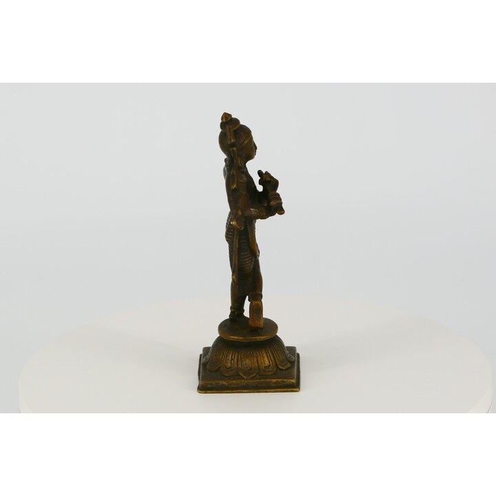 Estátua de bronze de Krishna tocando flauta, Estatueta indiana Venugopala, Escultura de divindade hindu, Arte sacra, Decoração d
